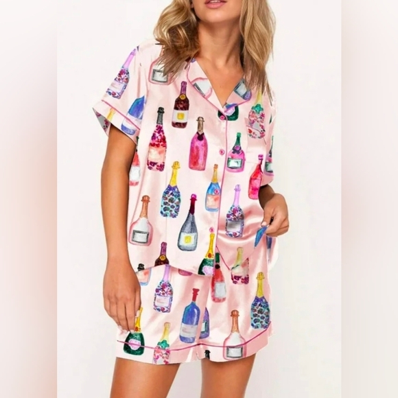 Sheshow Other - NWT Satin Wine Bottle Pajama Set